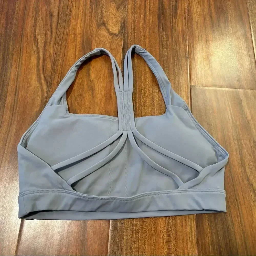 Alphalete grey strappy back sports bra